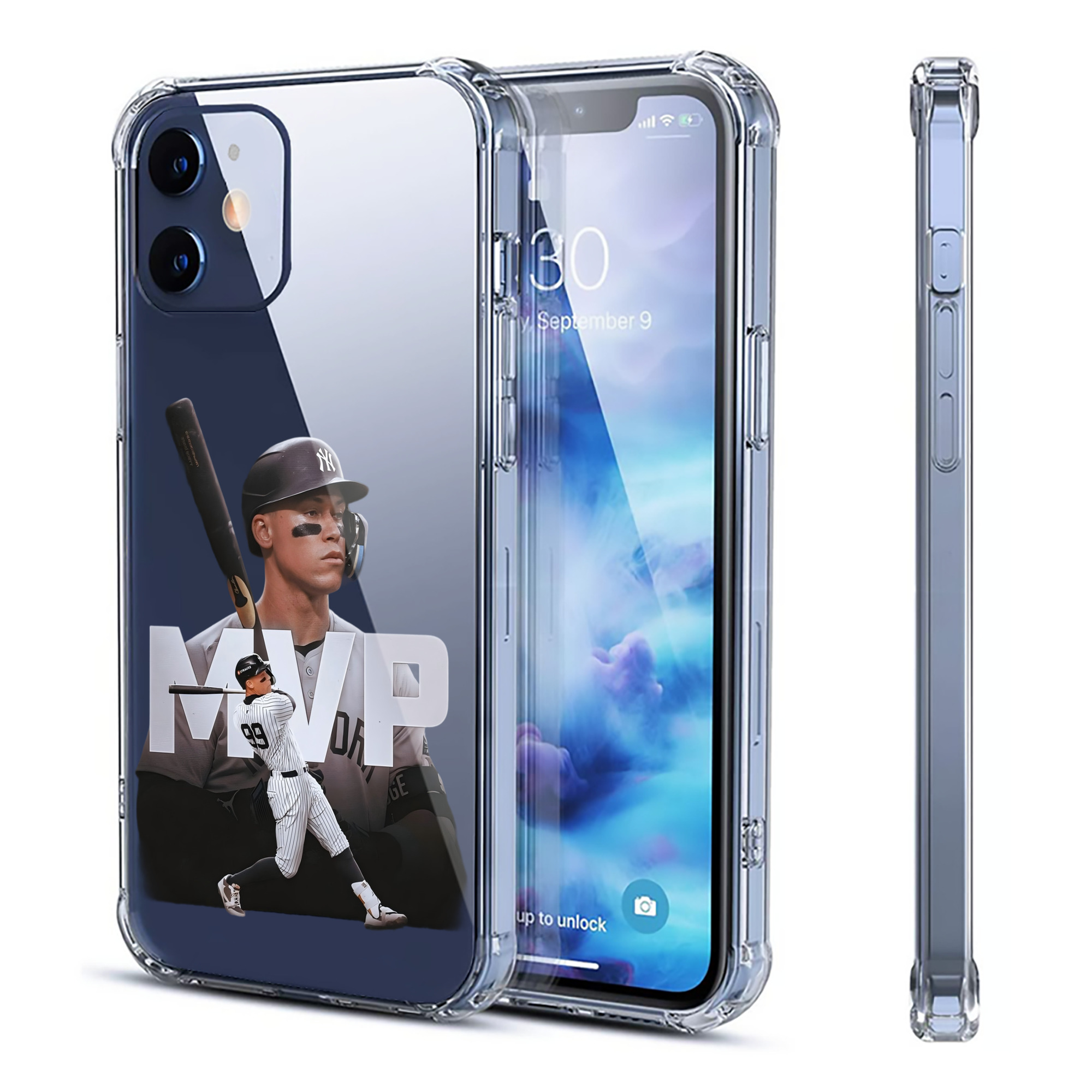 Aaron Judge MVP Clear IPhone 12 Case – Soft TPU With UV Print – Enhanced Drop Protection, Precise Fit, Anti-Fingerprint, Customizable Design, Scratch-Resistant, Yellow-Resistant
